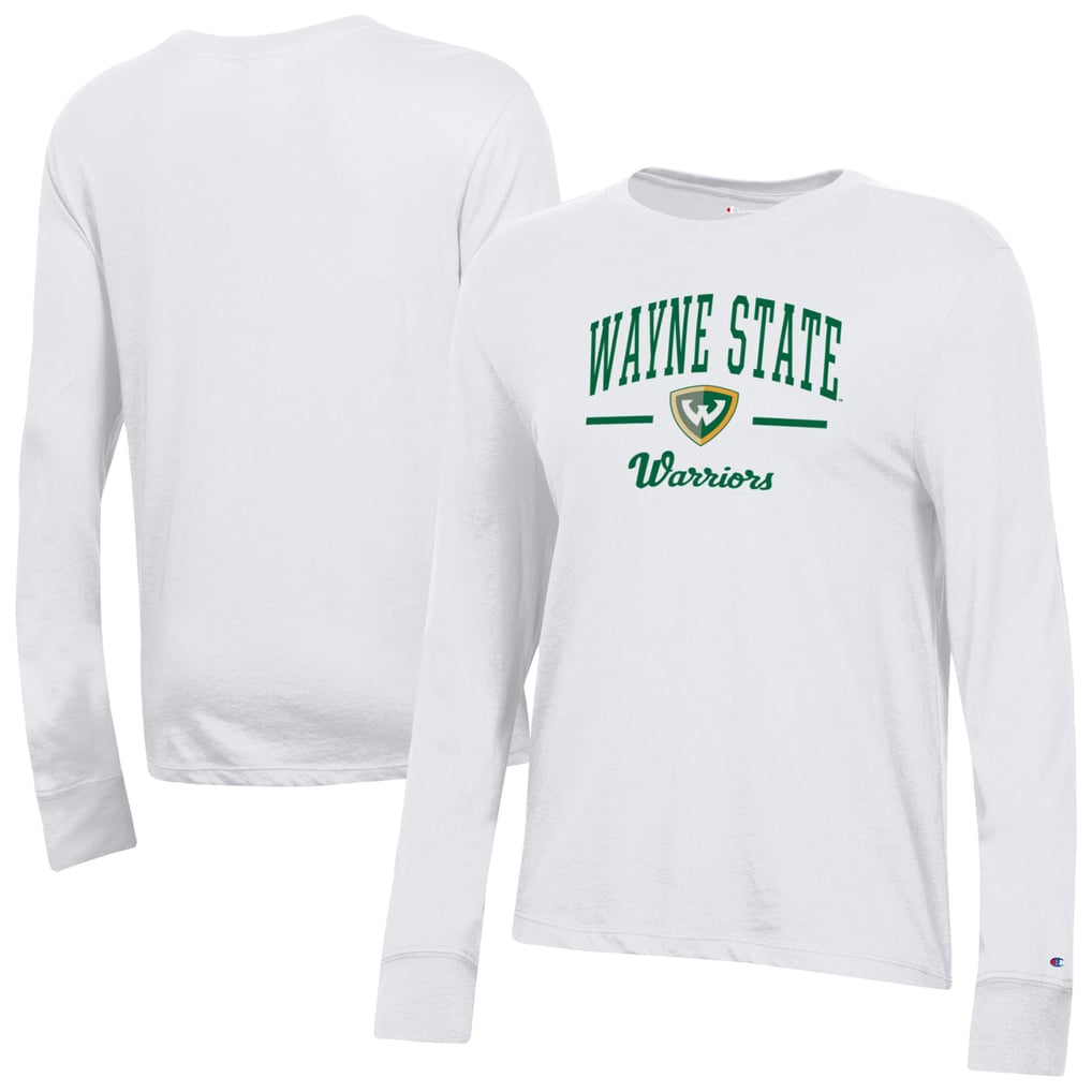  Wayne State Warriors Champion Women's Core Long Sleeve T-Shirt - White